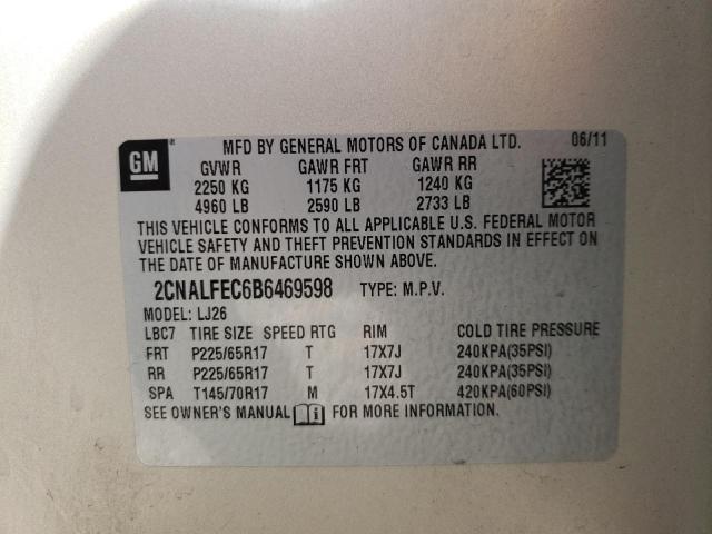 Photo 10 from auction – 2011 CHEVROLET EQUINOX LT with VIN 2CNALFEC6B6469598