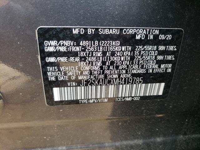 Photo 10 from auction – 2021 SUBARU FORESTER L with VIN JF2SKAUCXMH419785