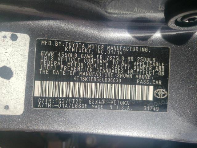 Photo 10 from auction – 2014 TOYOTA AVALON BAS with VIN 4T1BK1EB5EU096030