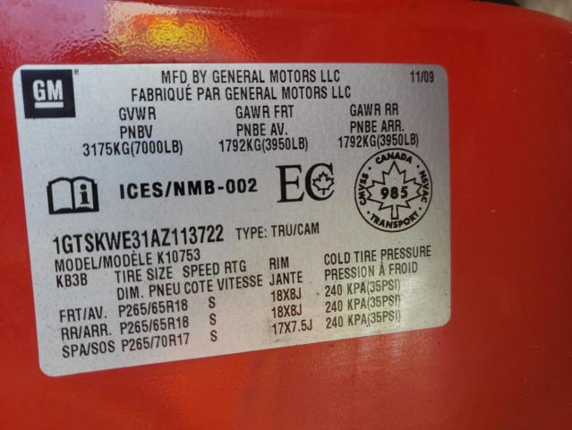 Photo 10 from auction – 2010 GMC SIERRA K15 with VIN 1GTSKWE31AZ113722