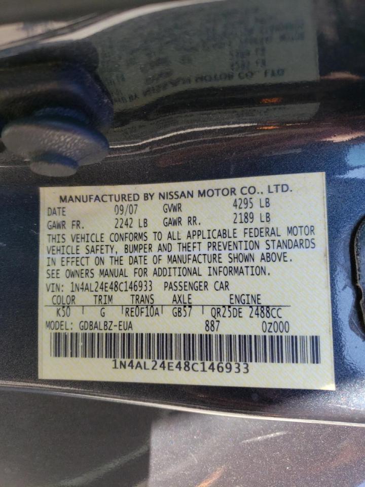 Photo 10 from auction – 2008 NISSAN ALTIMA 2.5 with VIN 1N4AL24E48C146933