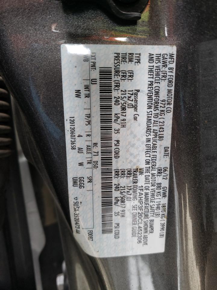 Photo 10 from auction – 2012 FORD FOCUS SE with VIN 1FAHP3F20CL452306