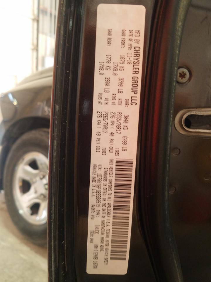 Photo 10 from auction – 2011 DODGE RAM 1500 with VIN 1D7RB1GP1BS560519