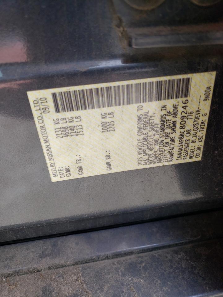 Photo 10 from auction – 2011 NISSAN MAXIMA S with VIN 1N4AA5AP8BC809246