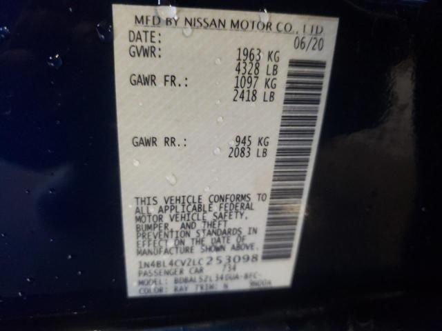 Photo 10 from auction – 2020 NISSAN ALTIMA SR with VIN 1N4BL4CV2LC253098