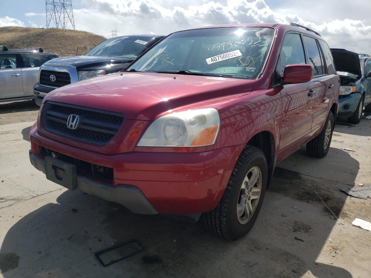 Photo 2 from auction – 2003 HONDA PILOT EXL with VIN 2HKYF18543H506316
