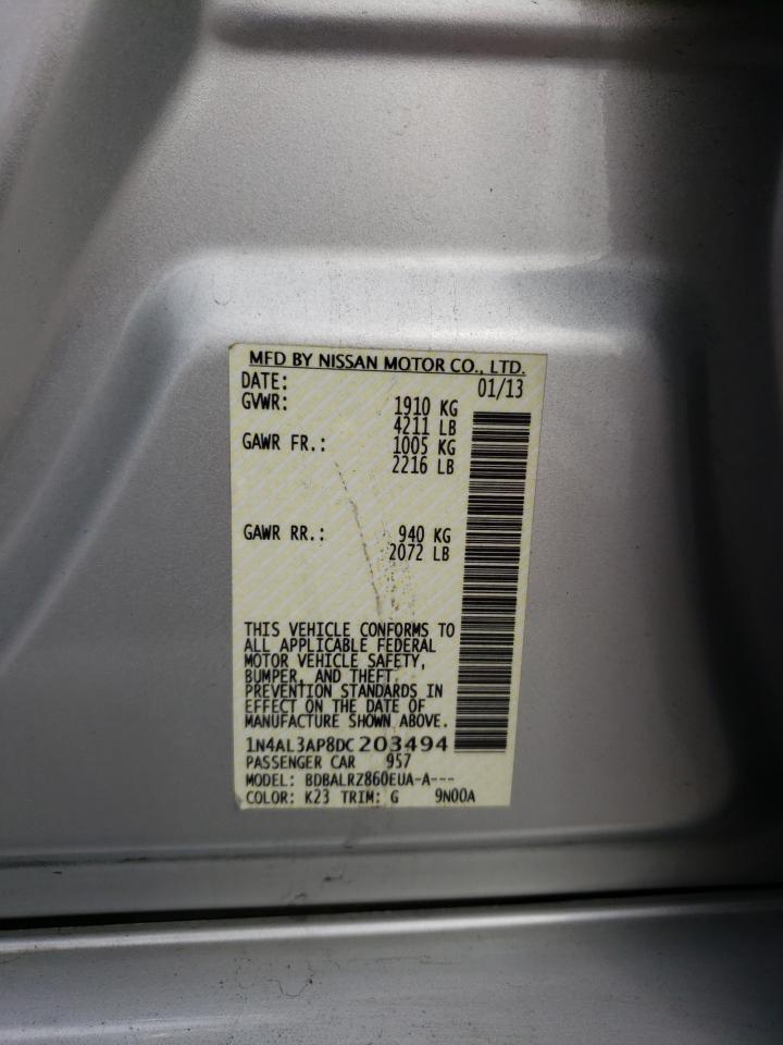 Photo 10 from auction – 2013 NISSAN ALTIMA 2.5 with VIN 1N4AL3AP8DC203494