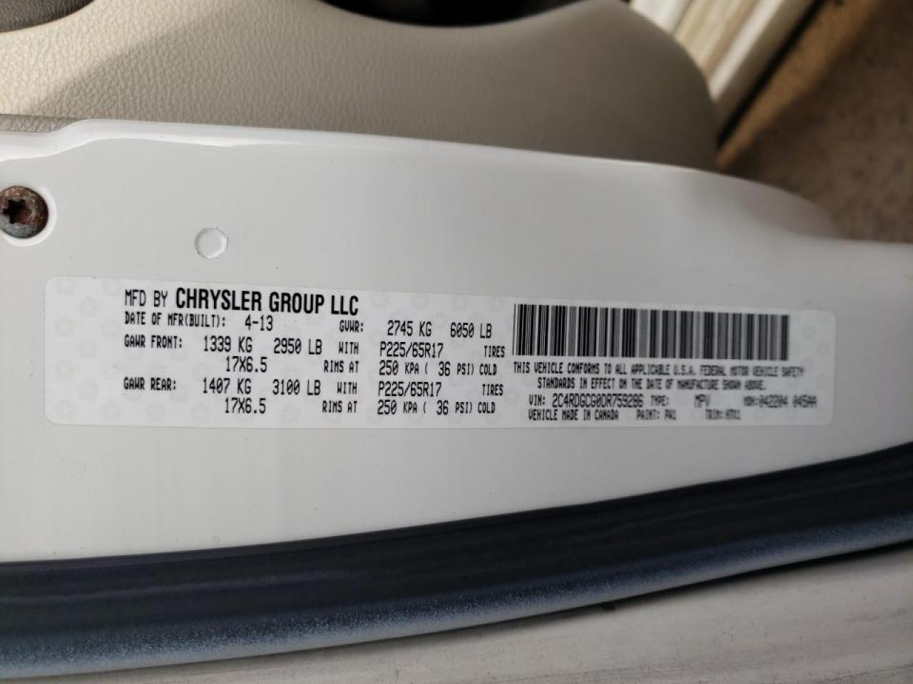 Photo 10 from auction – 2013 DODGE GRAND CARA with VIN 2C4RDGCG0DR759286