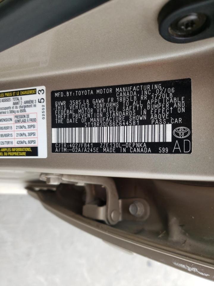 Photo 10 from auction – 2006 TOYOTA COROLLA CE with VIN 2T1BR30E66C644581