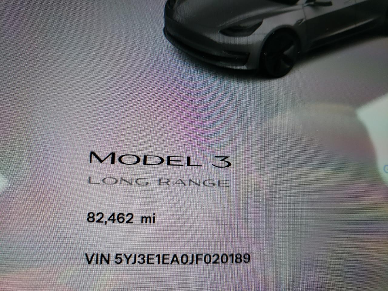 Photo 8 from auction – 2018 TESLA MODEL 3 with VIN 5YJ3E1EA0JF020189