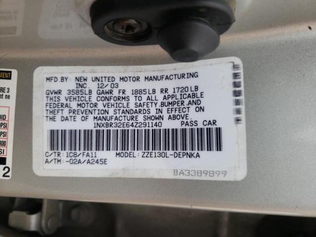 Photo 10 from auction – 2004 TOYOTA COROLLA CE with VIN 1NXBR32E64Z291140