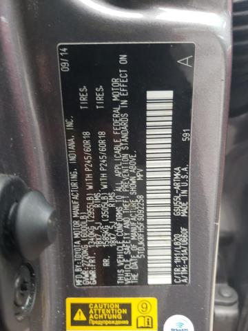 Photo 10 from auction – 2015 TOYOTA HIGHLANDER with VIN 5TDJKRFH5FS092258