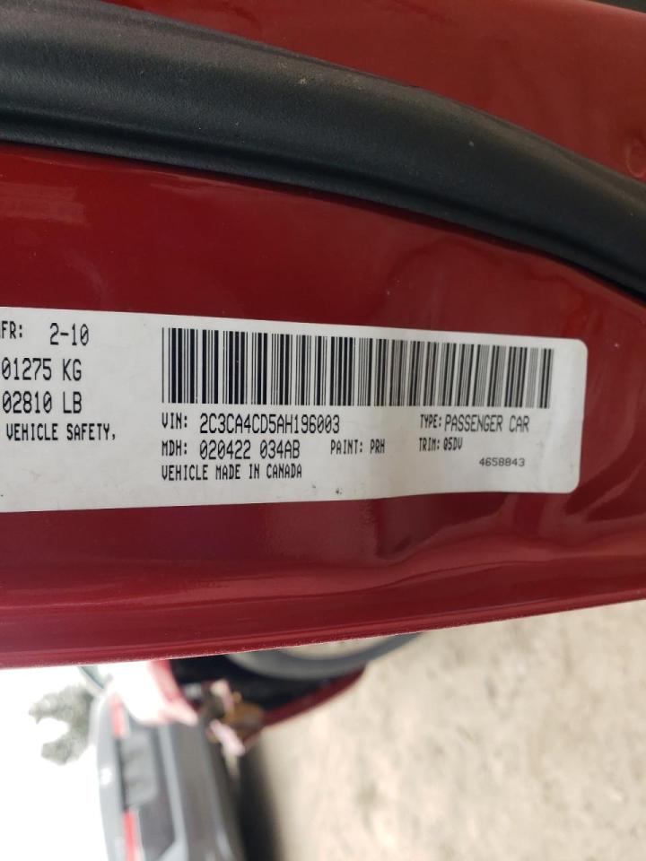 Photo 10 from auction – 2010 CHRYSLER 300 TOURIN with VIN 2C3CA4CD5AH196003