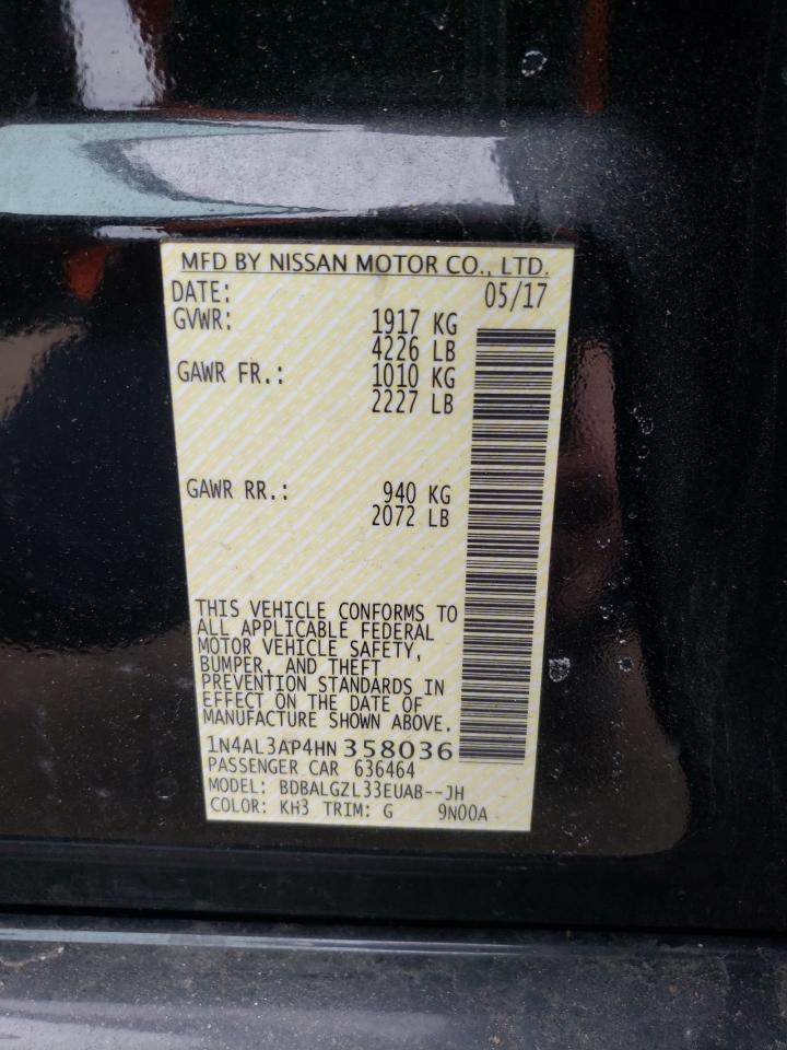 Photo 10 from auction – 2017 NISSAN ALTIMA 2.5 with VIN 1N4AL3AP4HN358036