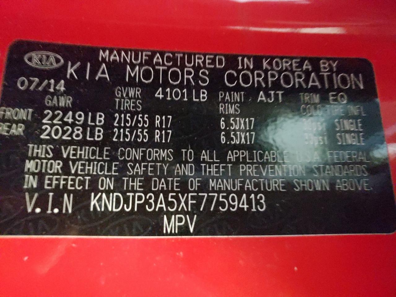 Photo 10 from auction – 2015 KIA SOUL + with VIN KNDJP3A5XF7759413