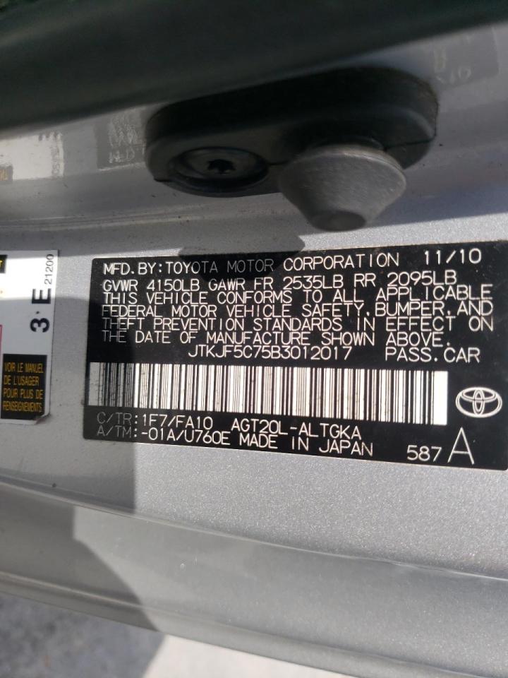 Photo 10 from auction – 2011 TOYOTA SCION TC with VIN JTKJF5C75B3012017