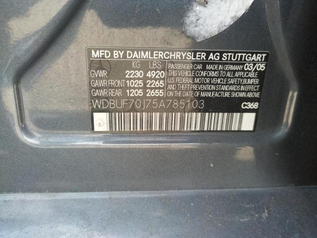 Photo 10 from auction – 2005 MERCEDES-BENZ E 500 with VIN WDBUF70J75A785103