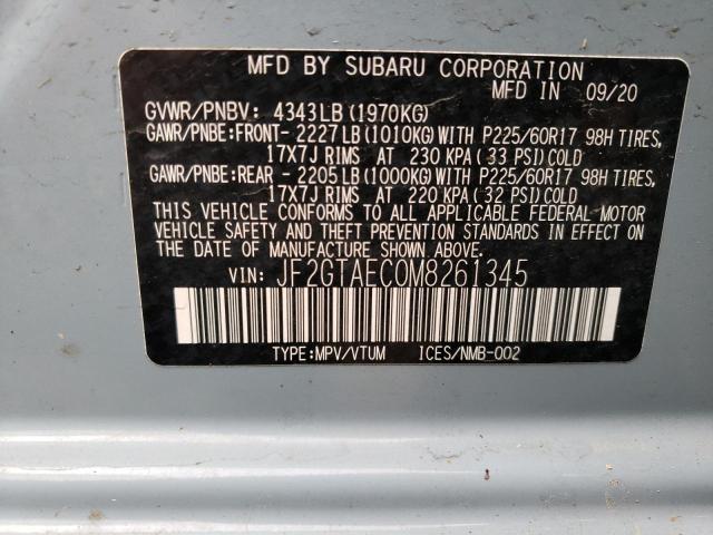 Photo 10 from auction – 2021 SUBARU CROSSTREK with VIN JF2GTAEC0M8261345