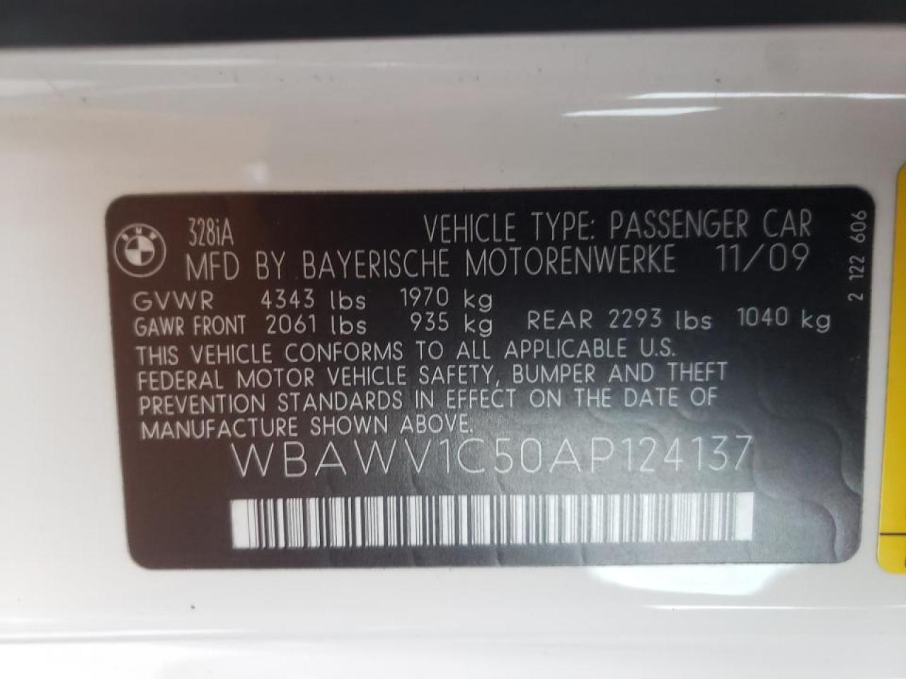 Photo 10 from auction – 2010 BMW 328 I SULE with VIN WBAWV1C50AP124137