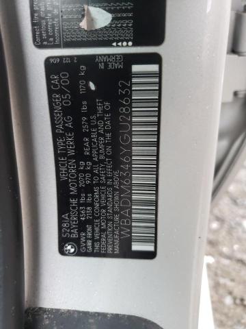 Photo 10 from auction – 2000 BMW 5 SERIES with VIN WBADM6346YGU28632