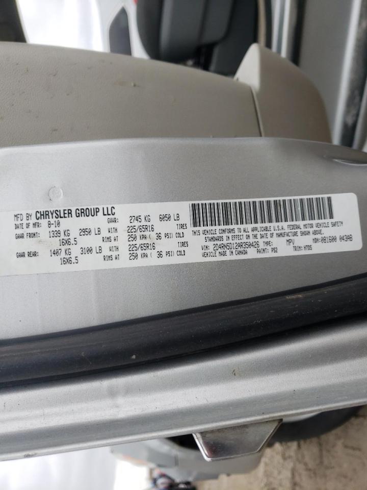 Photo 10 from auction – 2010 DODGE GRAND CARA with VIN 2D4RN5D12AR350426