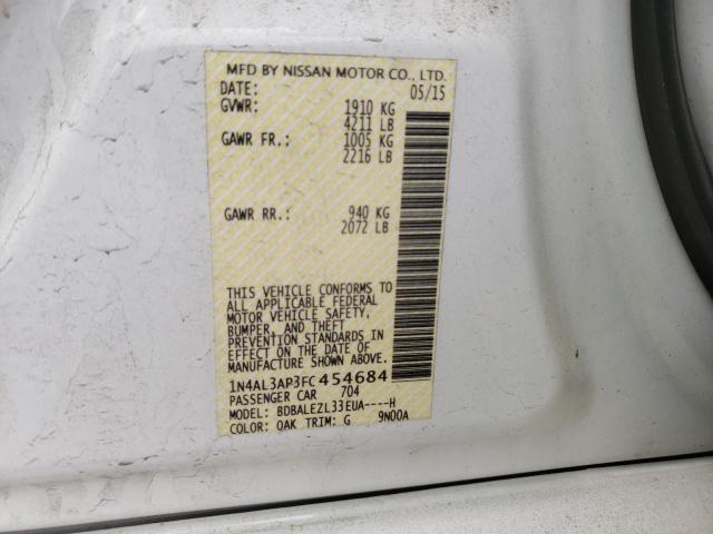 Photo 10 from auction – 2015 NISSAN ALTIMA 2.5 with VIN 1N4AL3AP3FC454684