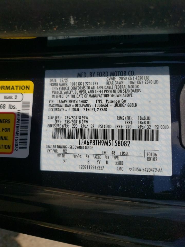 Photo 10 from auction – 2021 FORD MUSTANG with VIN 1FA6P8TH9M5158082