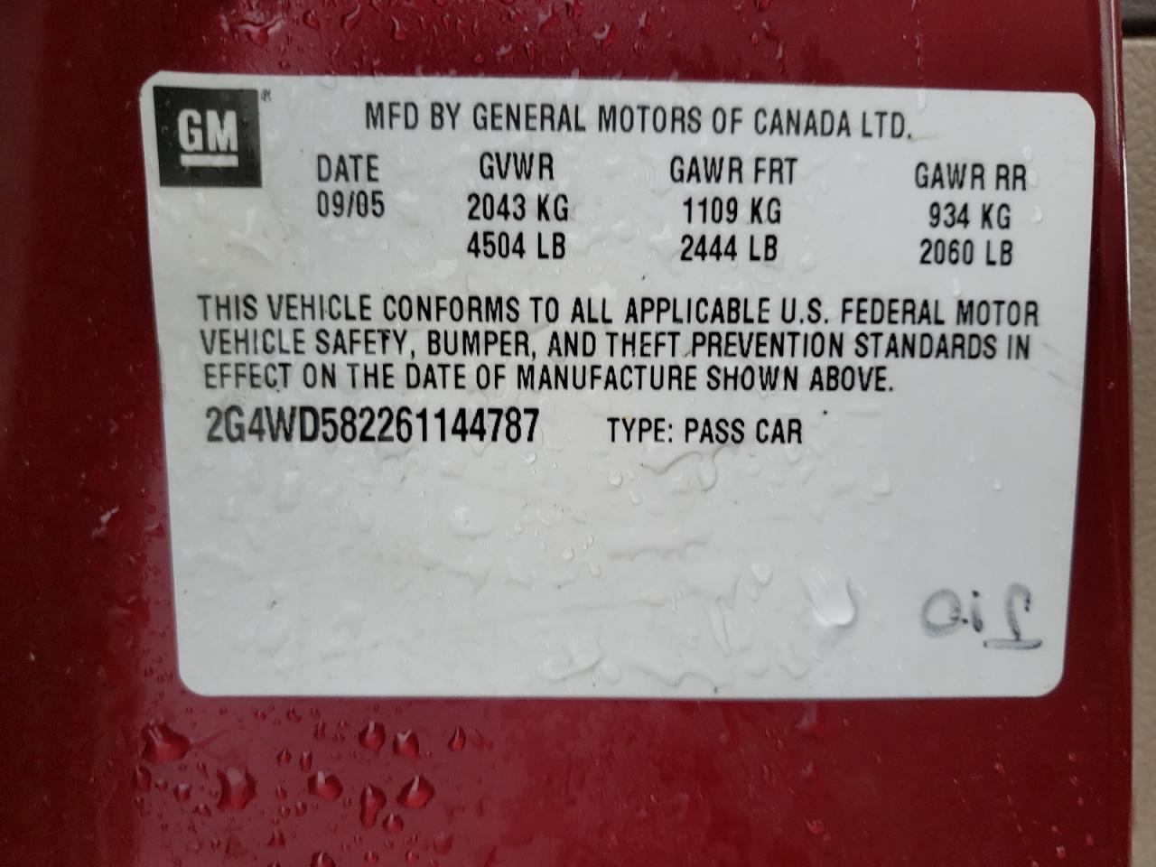 Photo 10 from auction – 2006 BUICK LACROSSE C with VIN 2G4WD582261144787