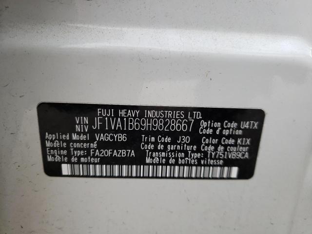 Photo 10 from auction – 2017 SUBARU WRX with VIN JF1VA1B69H9828667