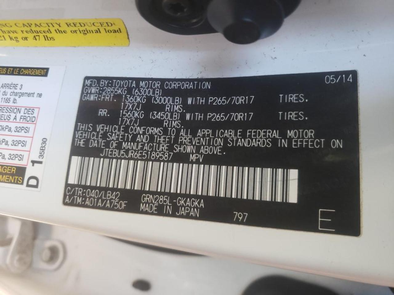 Zdjęcie 10 z aukcji – 2014 TOYOTA 4RUNNER SR z VIN JTEBU5JR6E5189587