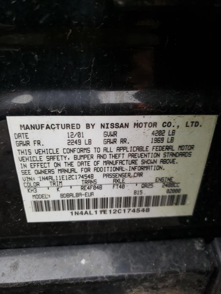 Zdjęcie 10 z aukcji – 2002 NISSAN ALTIMA BAS z VIN 1N4AL11E12C174548