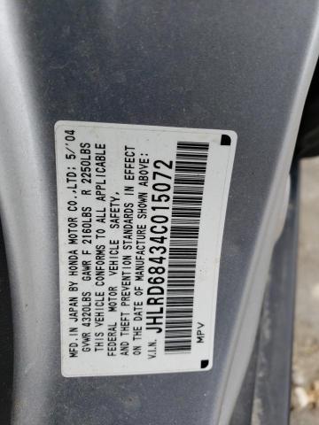 Photo 10 from auction – 2004 HONDA CR-V LX with VIN JHLRD68434C015072