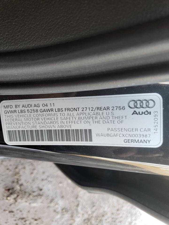 Photo 10 from auction – 2012 AUDI A6 with VIN WAUBGAFCXCN003987