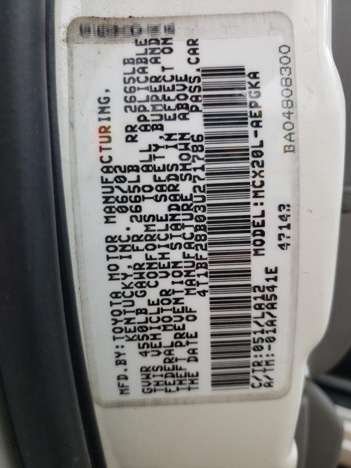 Photo 10 from auction – 2003 TOYOTA AVALON XL with VIN 4T1BF28B03U271786