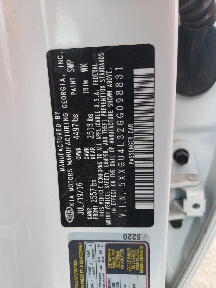 Photo 10 from auction – 2016 KIA OPTIMA EX with VIN 5XXGU4L32GG098831