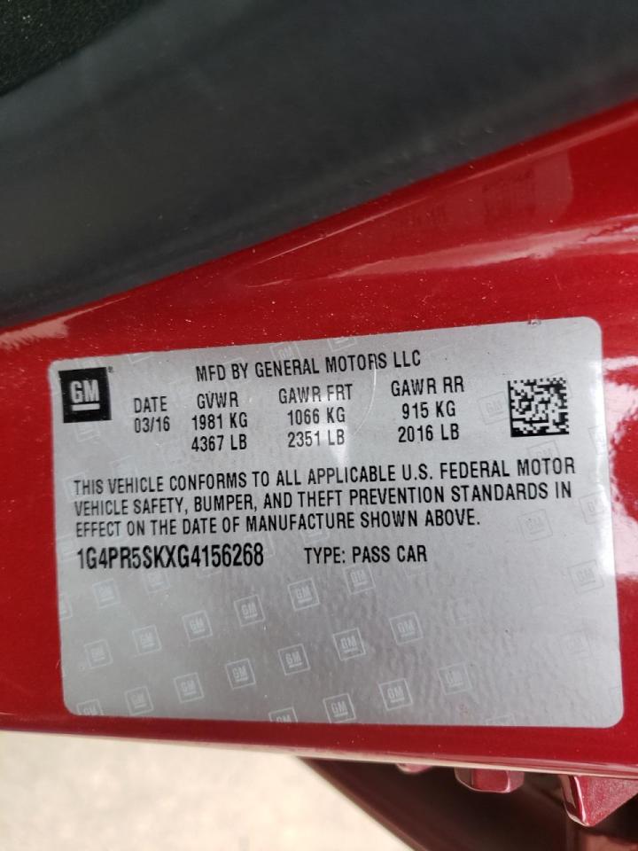 Photo 10 from auction – 2016 BUICK VERANO CON with VIN 1G4PR5SKXG4156268