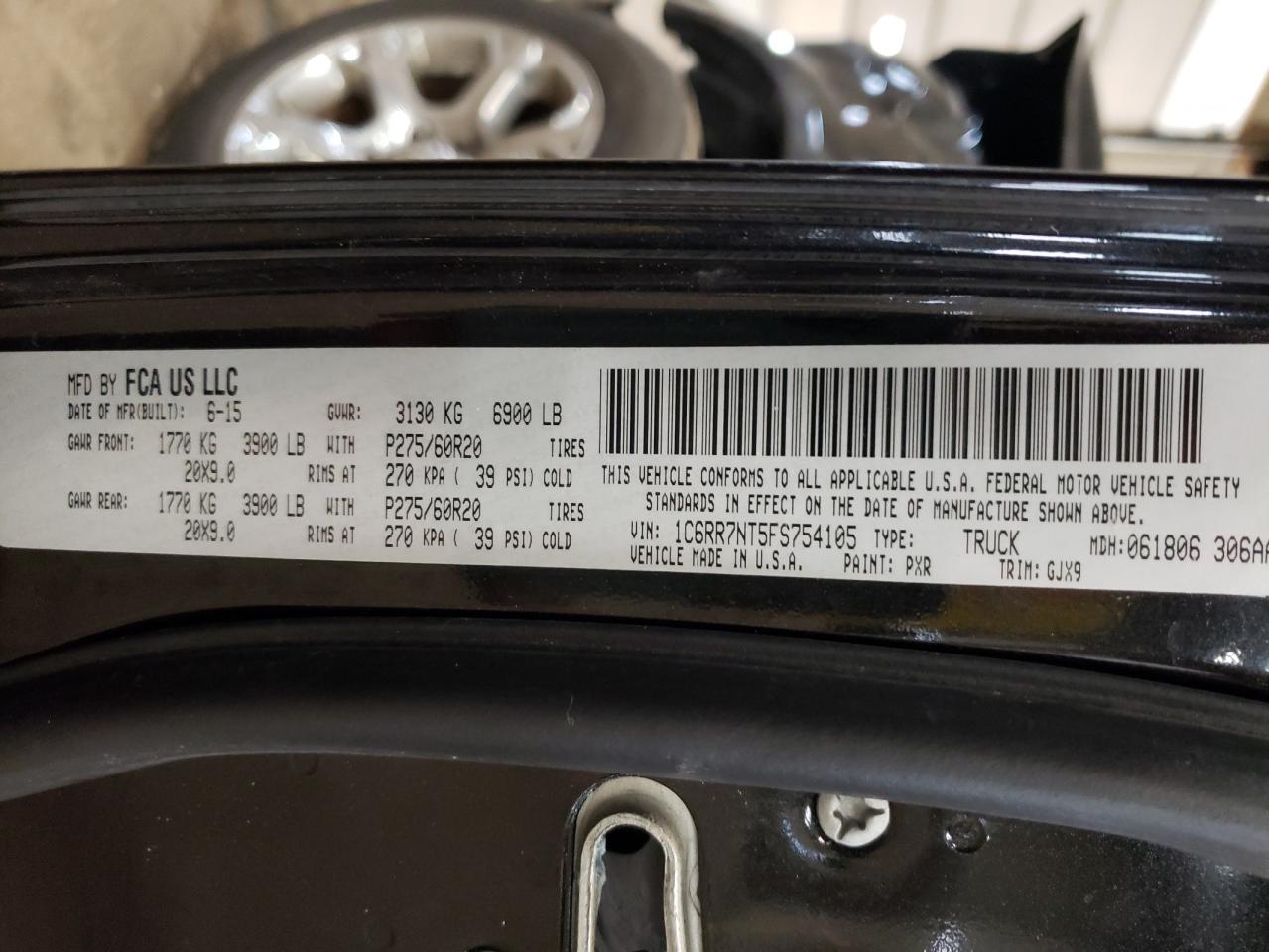 Zdjęcie 10 z aukcji – 2015 RAM 1500 LARAM z VIN 1C6RR7NT5FS754105