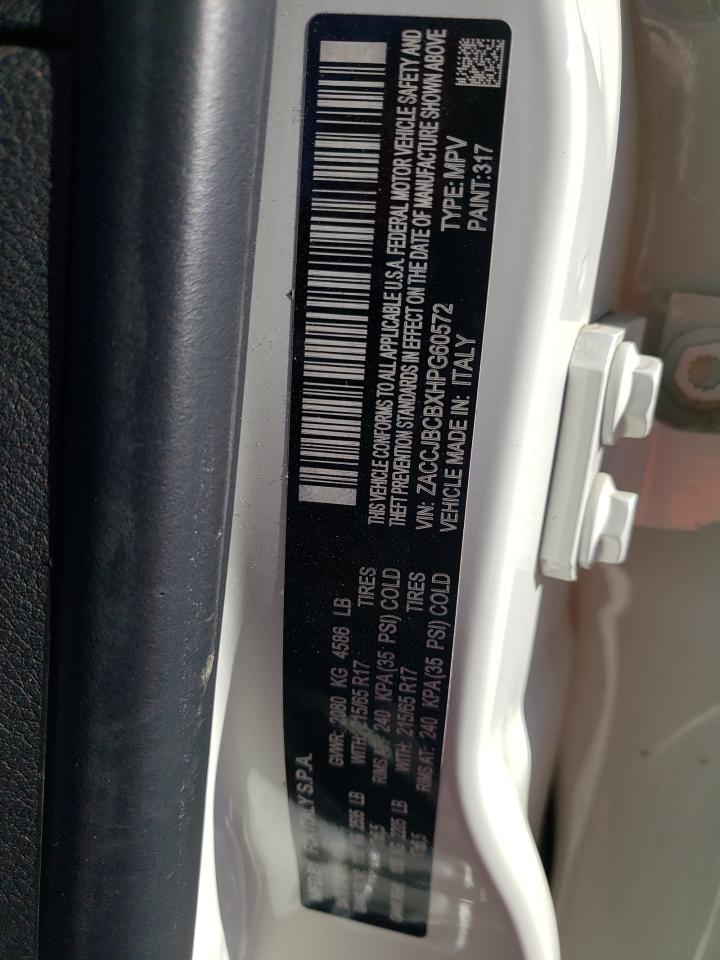 Photo 10 from auction – 2017 JEEP RENEGADE T with VIN ZACCJBCBXHPG60572