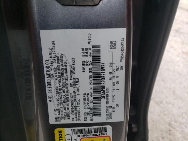 Photo 10 from auction – 2013 FORD FUSION SE with VIN 3FA6P0HR9DR218927