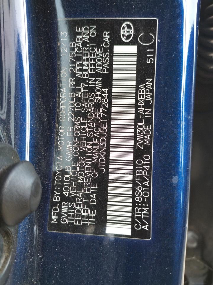 Photo 10 from auction – 2014 TOYOTA PRIUS with VIN JTDKN3DU5E1772844