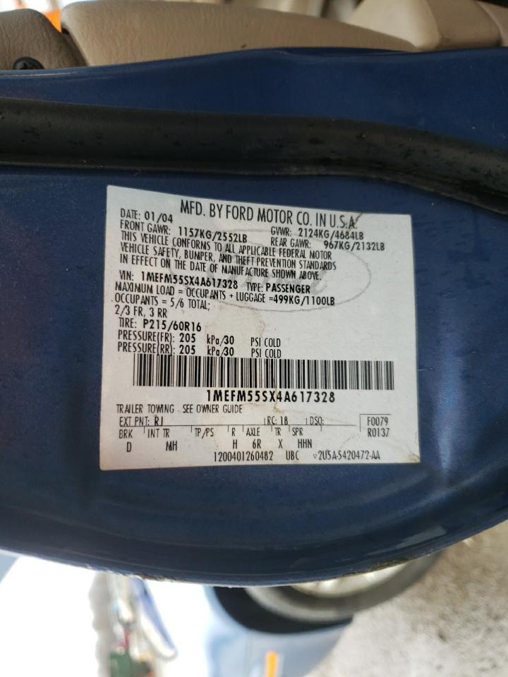 Photo 10 from auction – 2004 MERCURY SABLE LS P with VIN 1MEFM55SX4A617328