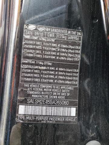 Photo 10 from auction – 2011 LAND ROVER RANGE ROVE with VIN SALSH2E45BA265060