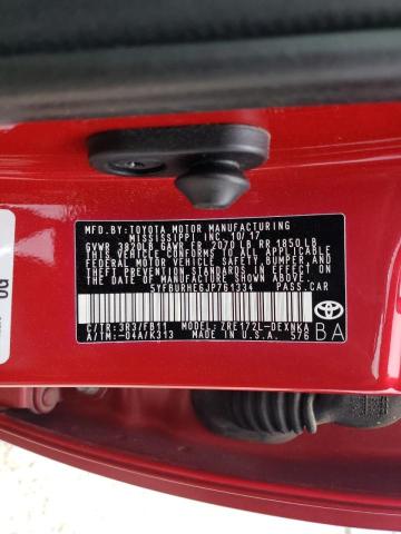 Photo 10 from auction – 2018 TOYOTA COROLLA L with VIN 5YFBURHE6JP761334