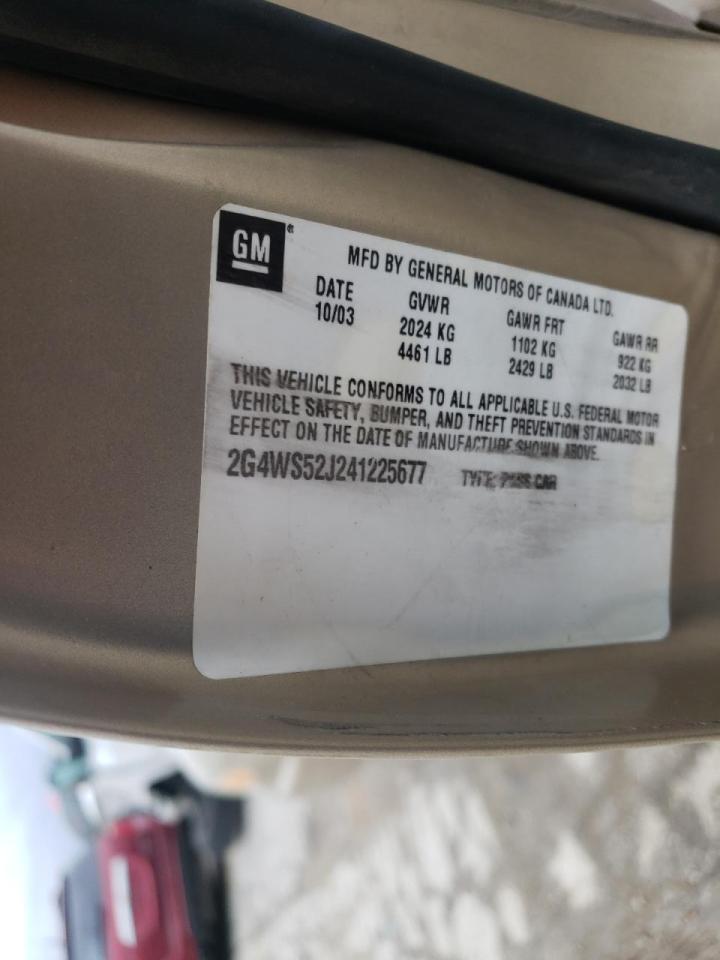 Photo 10 from auction – 2004 BUICK CENTURY CU with VIN 2G4WS52J241225677