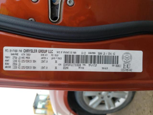Photo 10 from auction – 2012 DODGE JOURNEY R/ with VIN 3C4PDDFG1CT316528