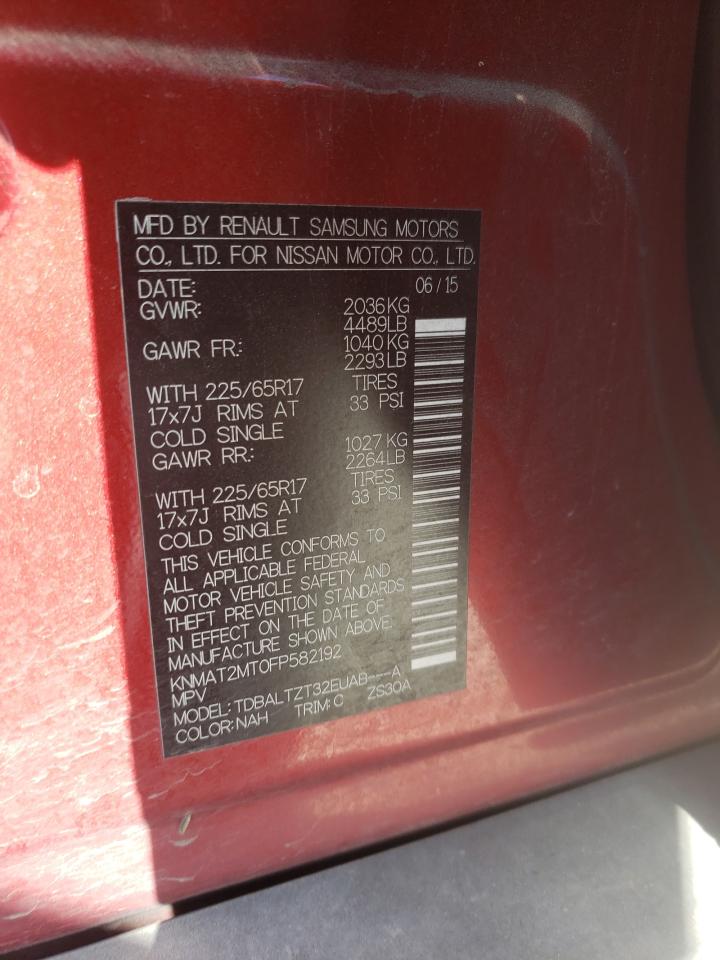 Photo 10 from auction – 2015 NISSAN ROGUE S with VIN KNMAT2MT0FP582192