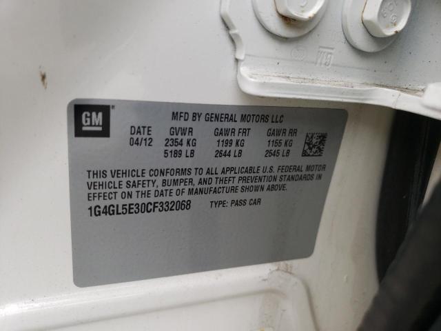 Photo 10 from auction – 2012 BUICK LACROSSE with VIN 1G4GL5E30CF332068