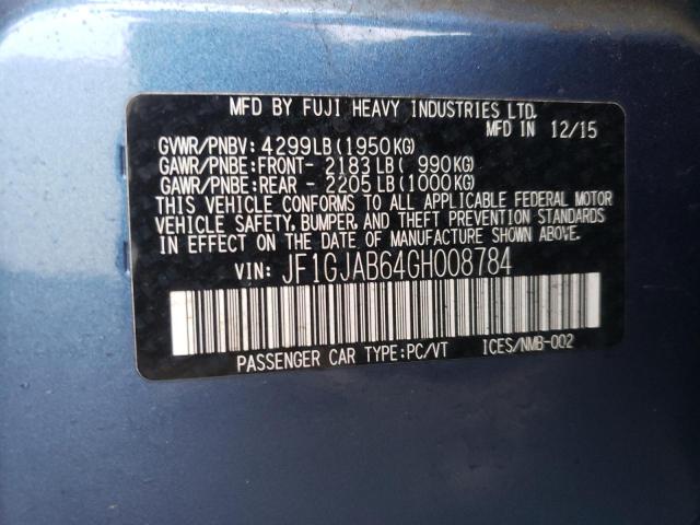 Photo 10 from auction – 2016 SUBARU IMPREZA PR with VIN JF1GJAB64GH008784