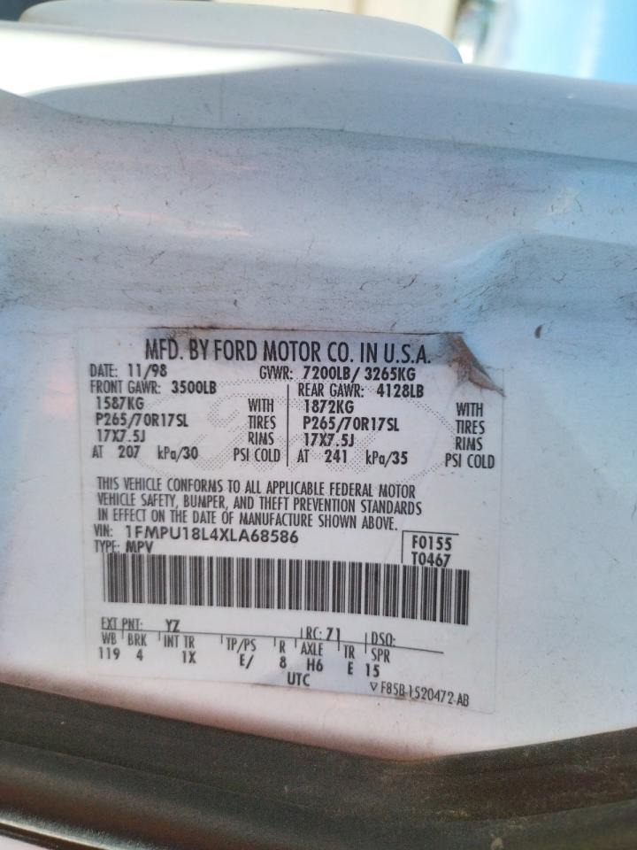 Photo 10 from auction – 1999 FORD EXPEDITION with VIN 1FMPU18L4XLA68586