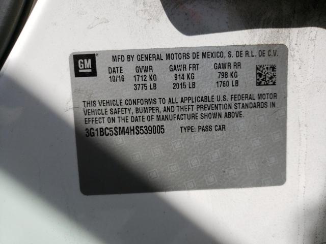 Photo 10 from auction – 2017 CHEVROLET CRUZE LS with VIN 3G1BC5SM4HS539005
